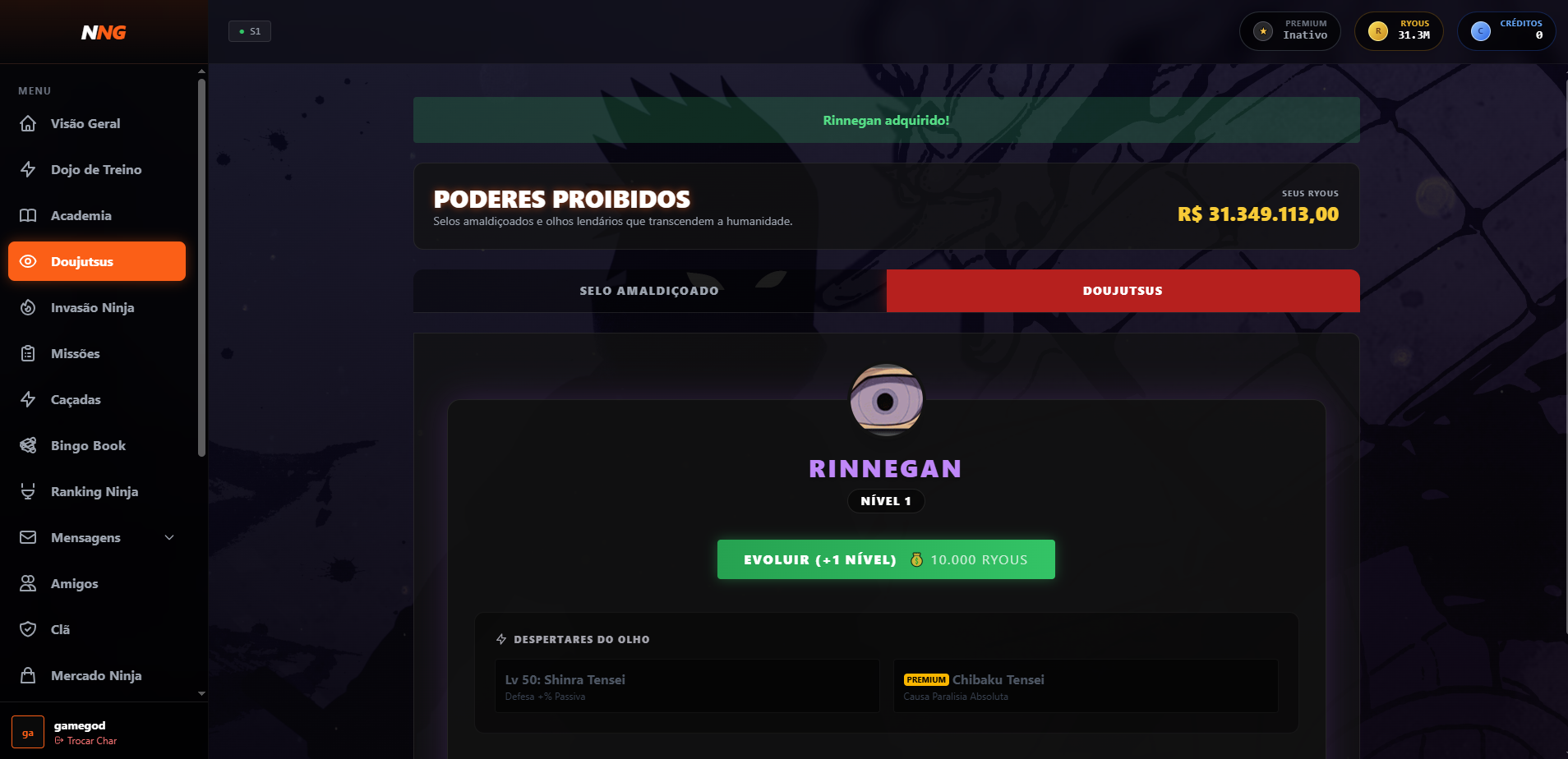 Rinnegan Evolução